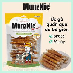 Snack Chó Munznie BP006 Ức Gà Quấn Que Da Bò Giòn, 20 Cây