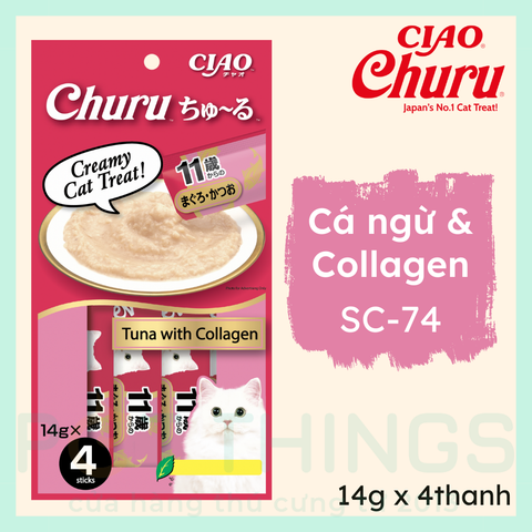 Súp Thưởng Cho Mèo CIAO Churu SC-74T Tuna With Collagen 14gx4