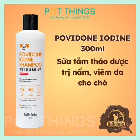 Budle'Budle Povidone Iodine Shampoo Dầu Tắm Trị Viêm Da Cho Chó 300ml
