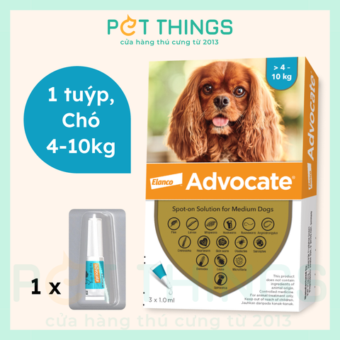 Advocate Nhỏ Gáy Trị Nội Ngoại Ký Sinh Trùng Cho Chó 4-10kg