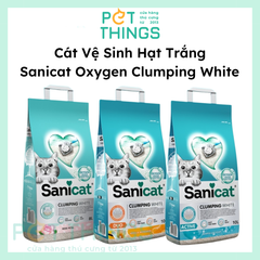 Cát Vệ Sinh Cho Mèo Hạt Trắng Sanicat Oxygen Clumping White 8L / 10L