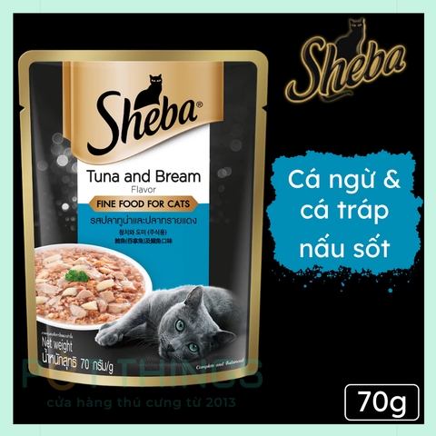 Pate mèo Sheba Tuna & Bream 70g