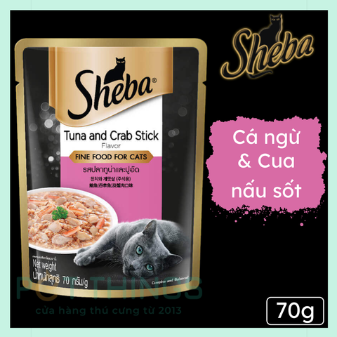 Pate mèo Sheba Tuna & Crab Stick 70g