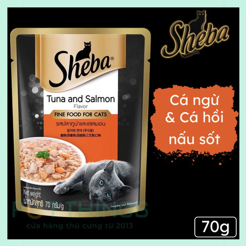 Pate mèo Sheba Tuna & Salmon 70g