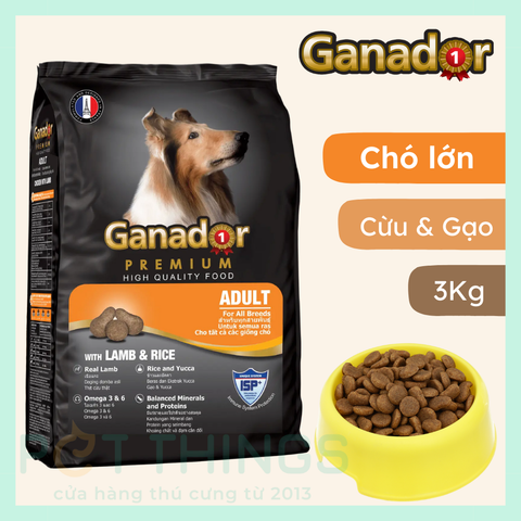 Ganador Premium Lamb & Rice Thức Ăn Hạt Cho Chó Lớn Vị Cừu & Gạo Túi 3kg