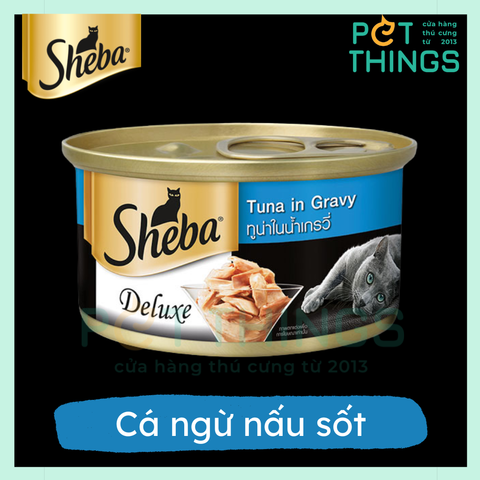 Pate lon cho mèo Sheba Deluxe Tuna in Gravy 85g