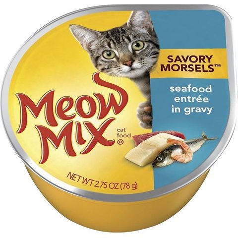 Pate mèo Meow Mix Savory Morsels Seafood Entree in Gravy 78g