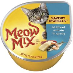 Pate mèo Meow Mix Savory Morsels Seafood Entree in Gravy 78g