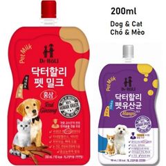 Dr.Holi Pet Milk Sữa pha sẵn cho Chó & Mèo 200ml
