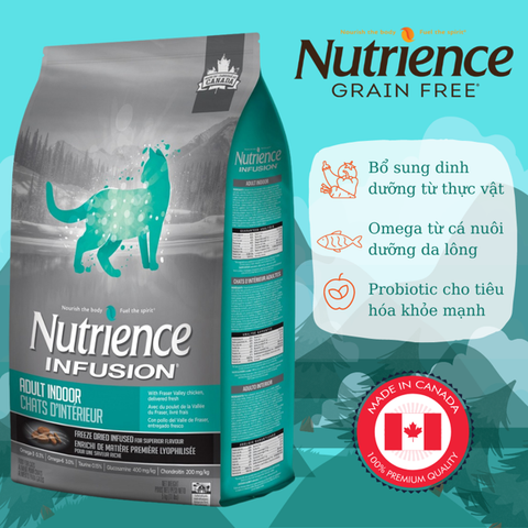 Nutrience Infusion Adult Indoor Thức Ăn Hạt Cho Mèo Nhà Trưởng Thành