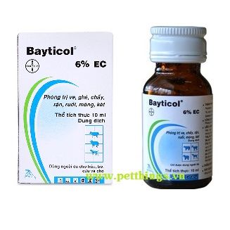 Bayticol 6% chai thủy tinh 10ml xịt ve rận môi trường