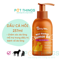 Zesty Paws Alaskan Salmon Oil dầu cá hồi cho sức khỏe làn da thú cưng chó & mèo