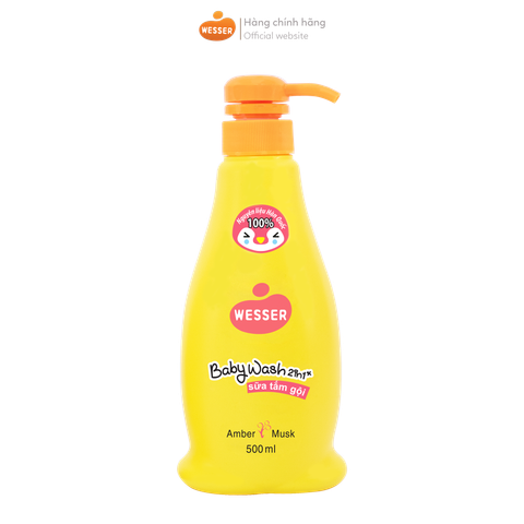  Sữa tắm gội Wesser 2 in 1 500ml ( Hồng ) - Hương Hổ phách xạ hương 