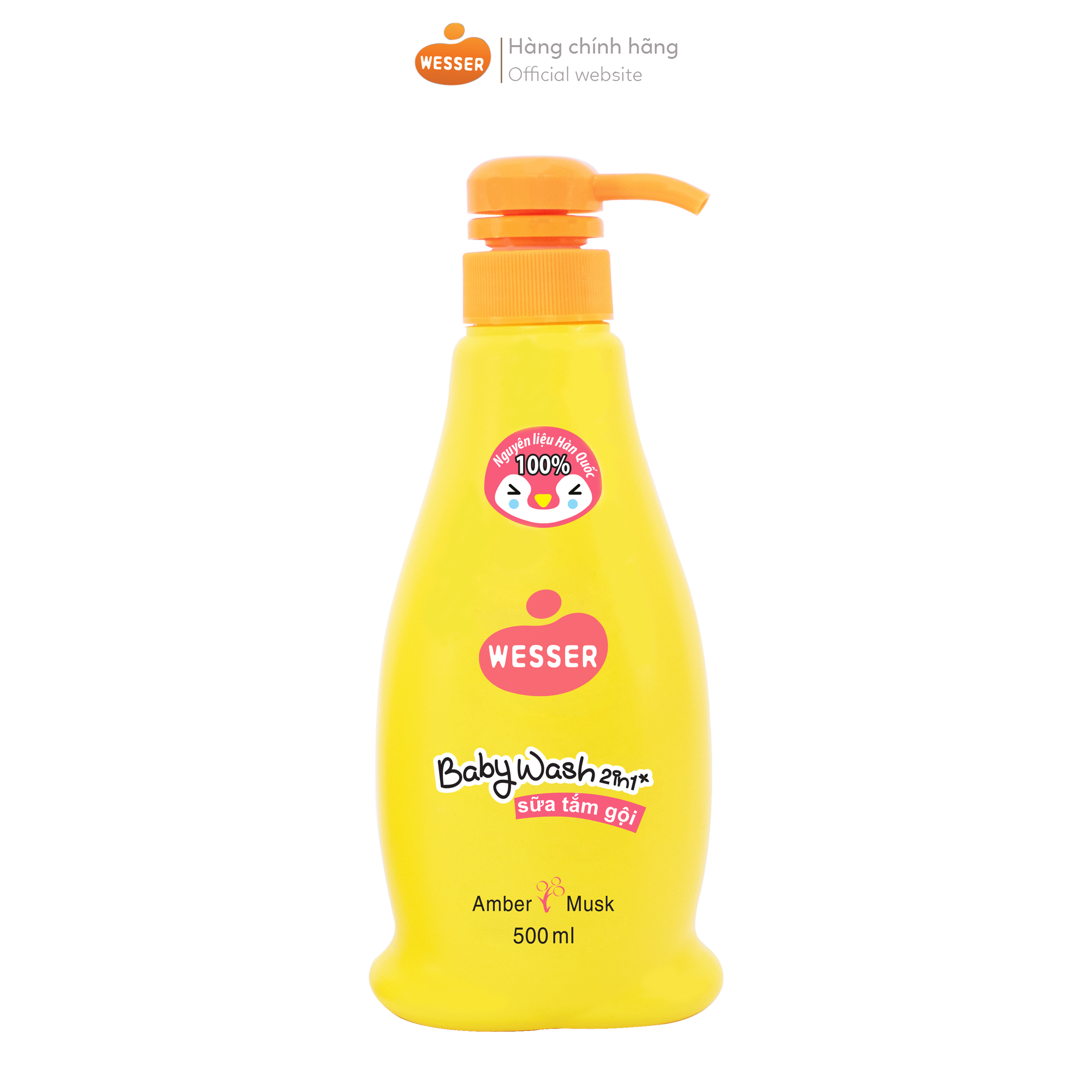 Sữa tắm gội Wesser 2 in 1 500ml ( Hồng ) - Hương Hổ phách xạ hương