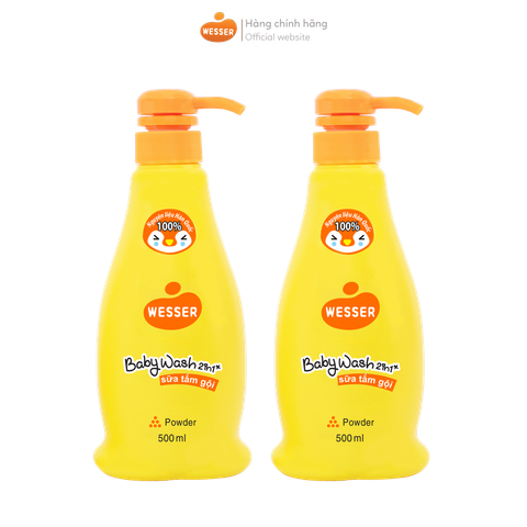  Sữa tắm gội Wesser 2 in 1 500ml ( Cam ) - Hương Phấn 