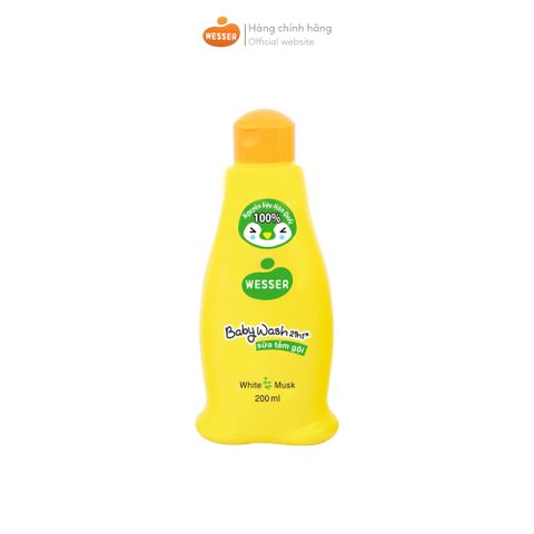  Sữa tắm gội Wesser 2 in 1 200ml ( Xanh lá) - Hương Cỏ xạ hương 