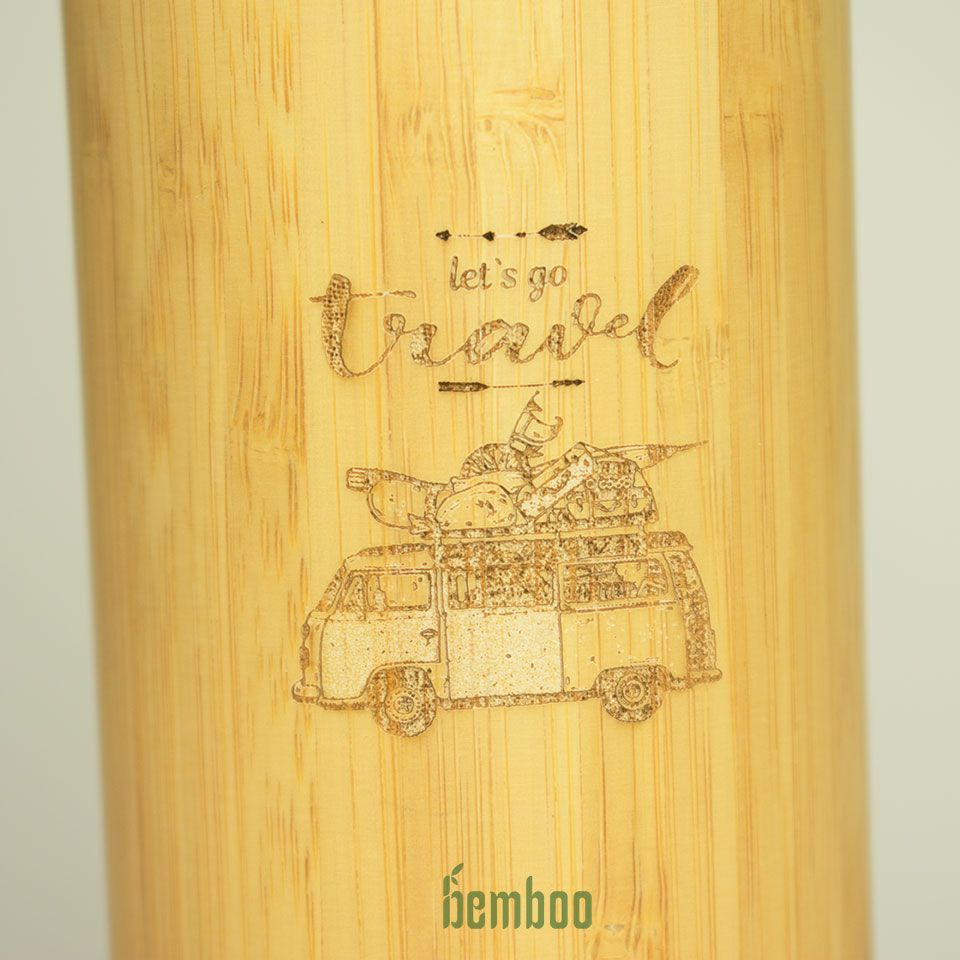 Bình Giữ Nhiệt Tre Khắc Laser - Let's Go Travel