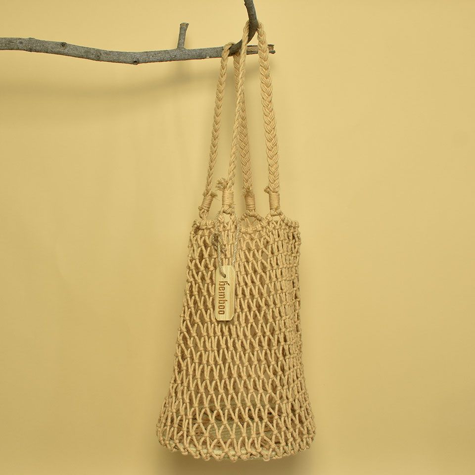 Túi cói đan macrame đeo vai Xương Rồng Khế