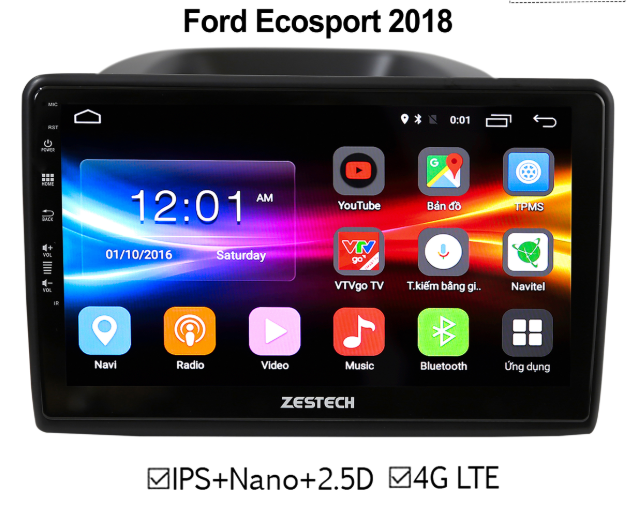 Màn hình DVD Ford Ecosport 2018 ZESTECH 4G