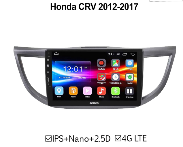 Màn hình DVD Honda CRV 2012-2017 ZESTECH 4G