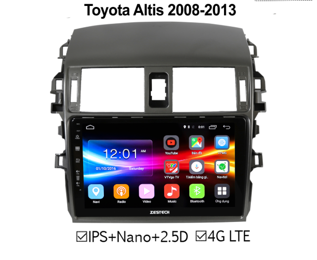 Màn hình DVD Toyota Altis 2008-2013 ZESTECH 4G