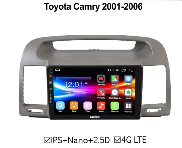 Màn hình DVD Toyota Camry 2001-2006 ZESTECH 4G