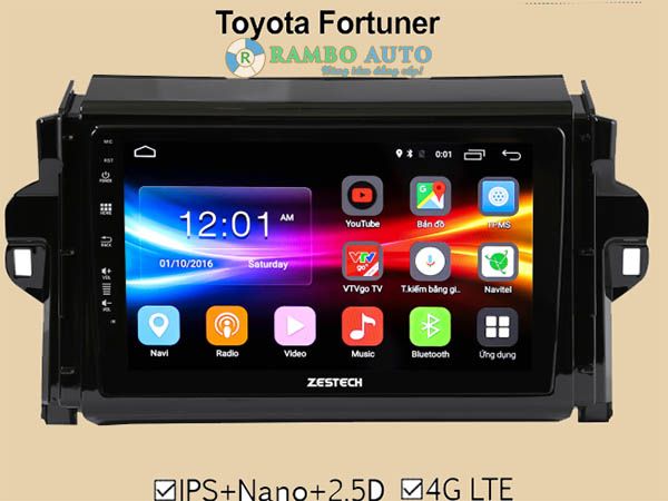 Màn hình DVD Toyota Fortuner 2018 ZESTECH 4G