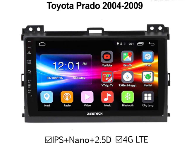 Màn hình DVD Toyota Prado 2004-2009 ZESTECH 4G