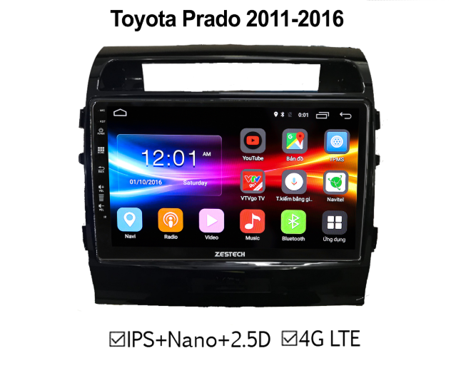 Màn hình DVD Toyota Prado 2011-2016 ZESTECH 4G