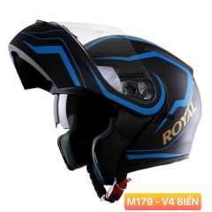  FULLFACE ROYAL M179 LẬT HÀM - Đen Xanh Nhám 