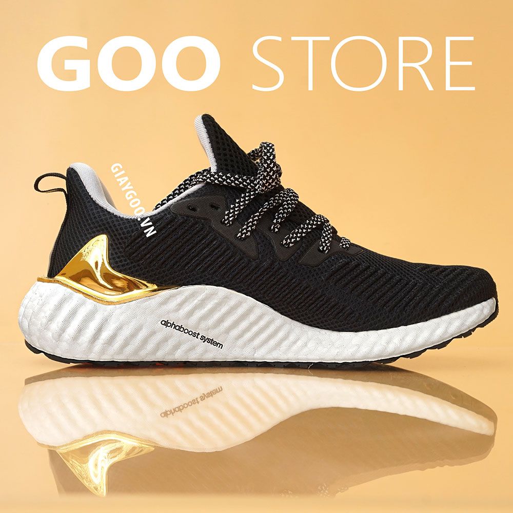  Adidas Alphaboost Đen Vàng (Boost thật) 