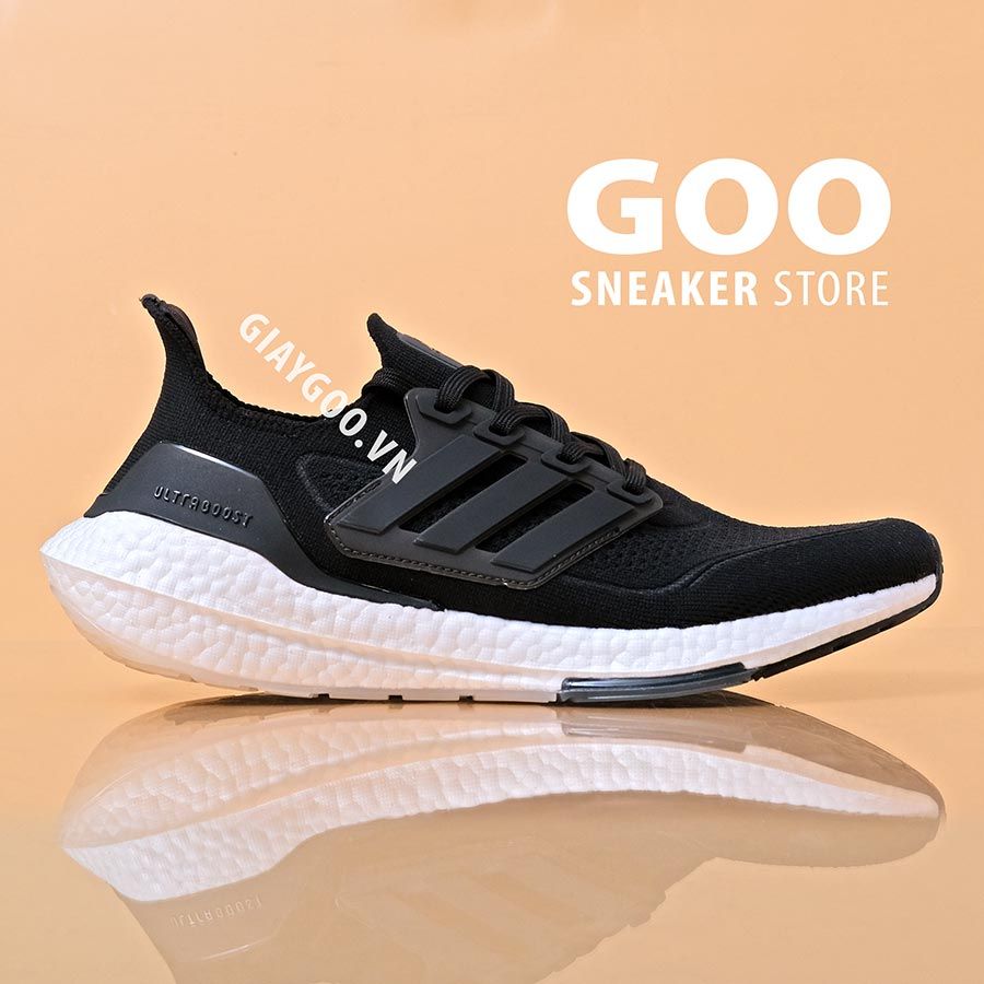  Ultra Boost 21 Đen Đế Trắng (Core black) [Boost nén] 