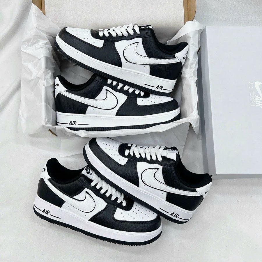  Air force 1 Black white Panda da sần LA 