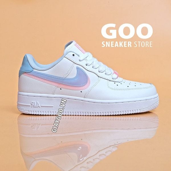 Air Force 1 LV8 Double Swoosh xanh hồng rep 11