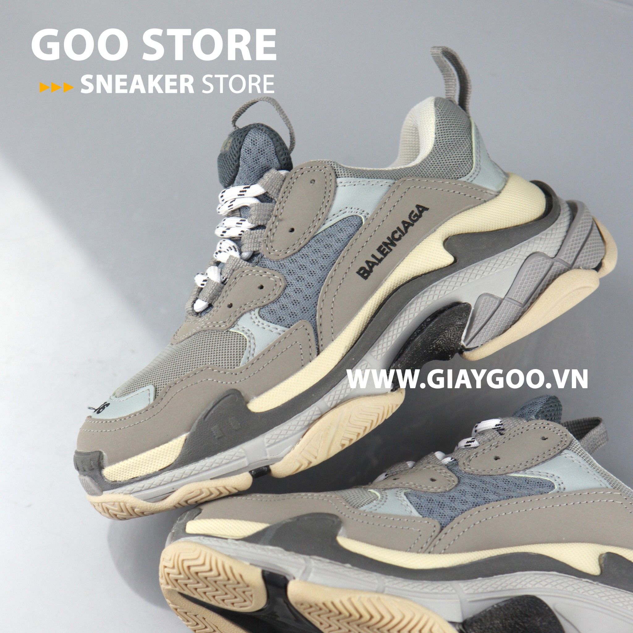  Giày Balenciaga Triple S xám 