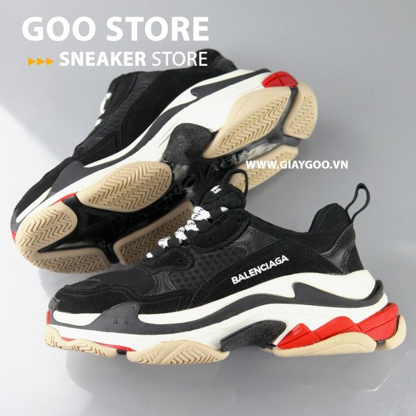  Giày Balenciaga Triple S đen đỏ 