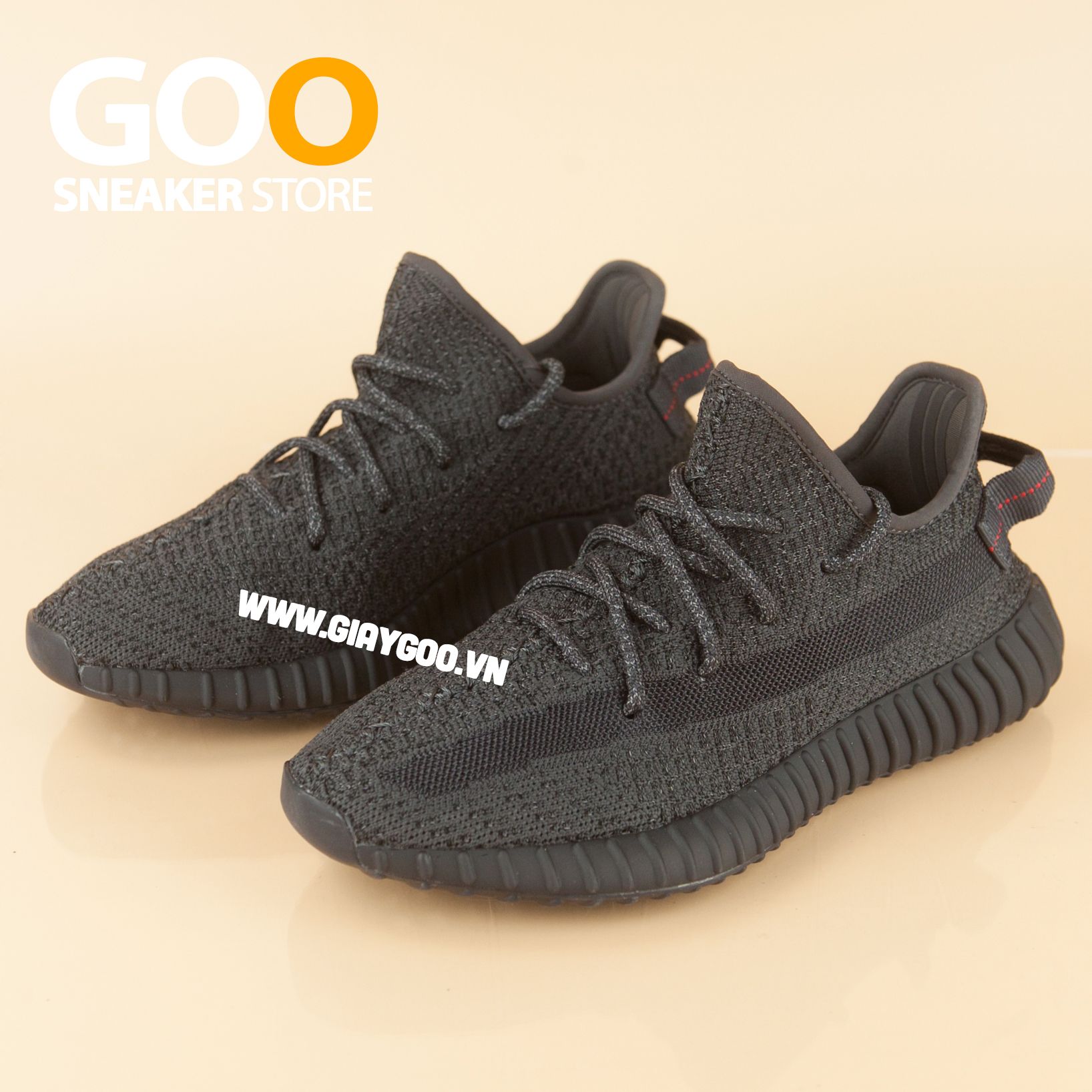 Giày Yeezy 350 Static Rep 1:1 đen full phản quang