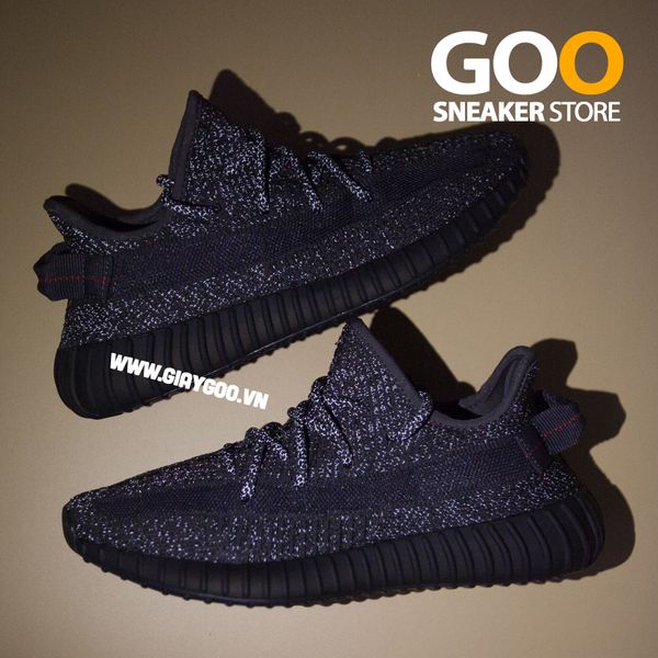  Giày Yeezy 350 Static Rep 1:1 đen full phản quang 