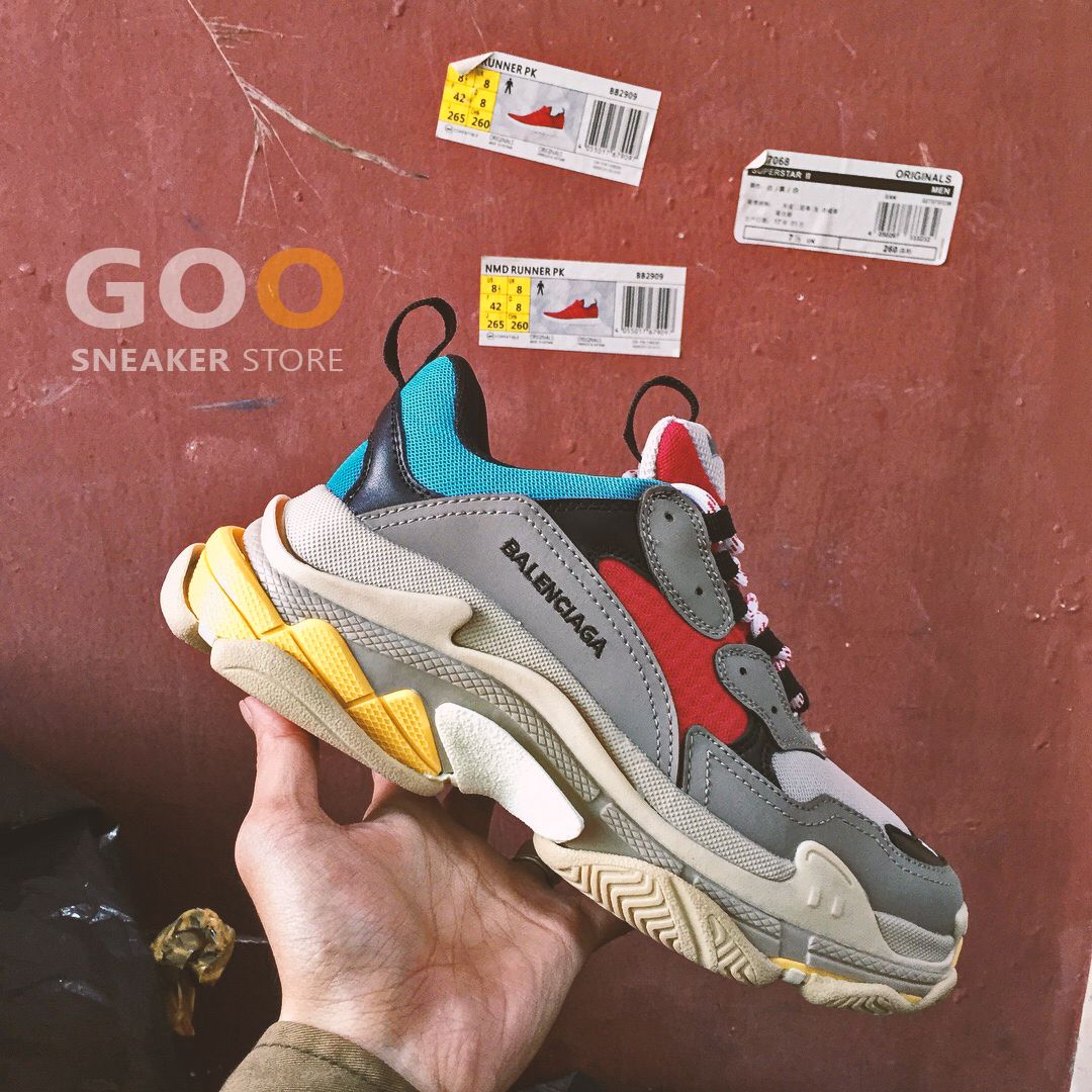  Giày Balenciaga Triple S xanh đỏ 