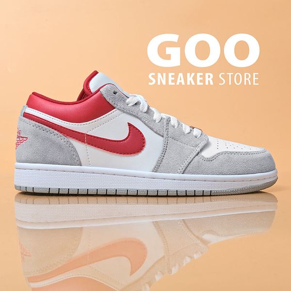 Jordan 1 Low Light  Smoke Grey Gym Red siêu cấp rep 11