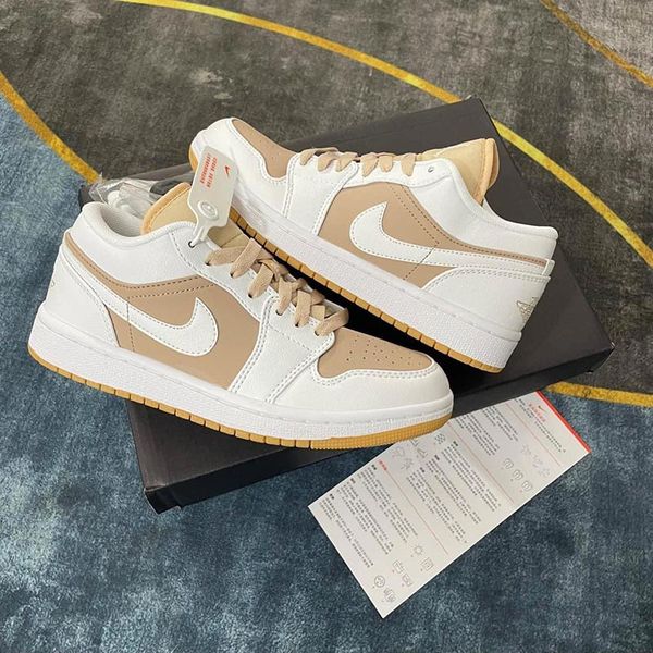 Jordan 1 Low White Tan Gum rep 11 siêu cấp