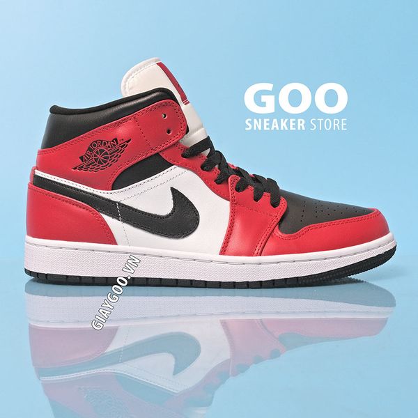 Jordan 1 Mid Chicago Black Toe Like Auth siêu cấp rep 11