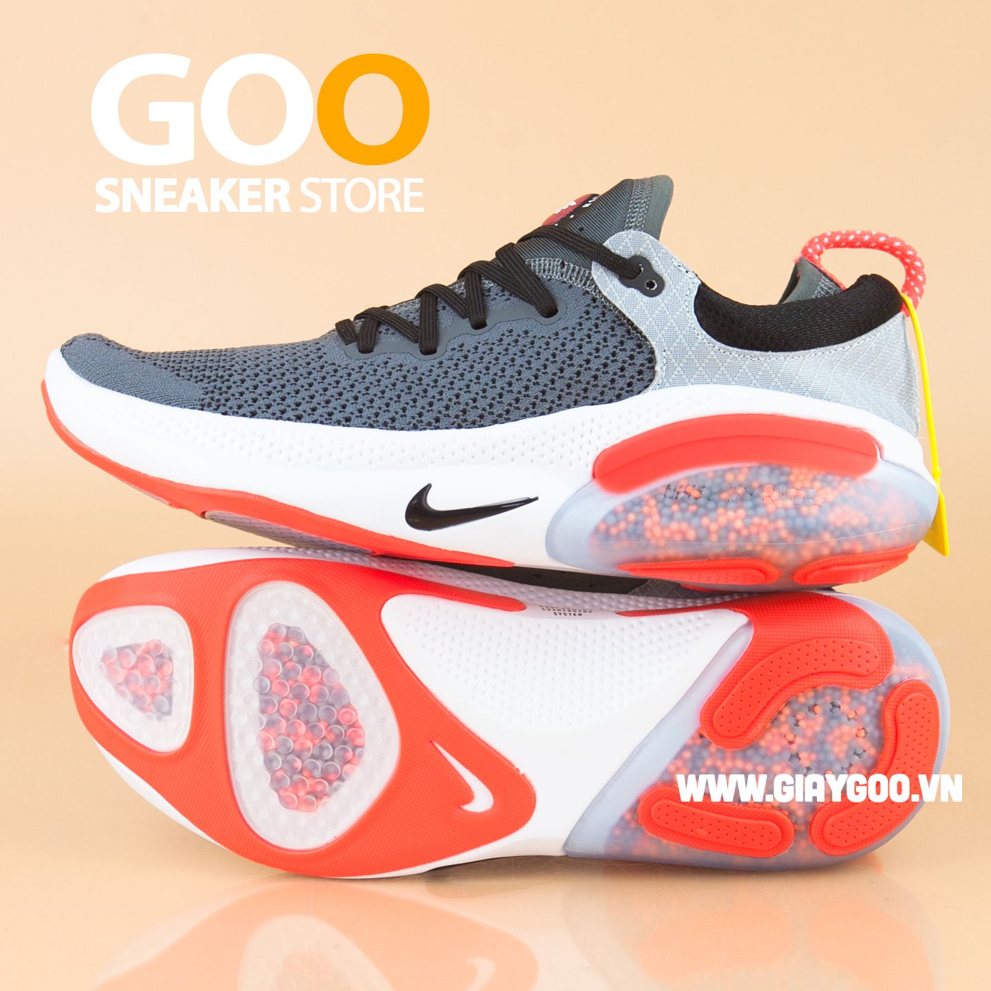  Giày Nike Joyride xám đế đỏ (Form Nhỏ) 