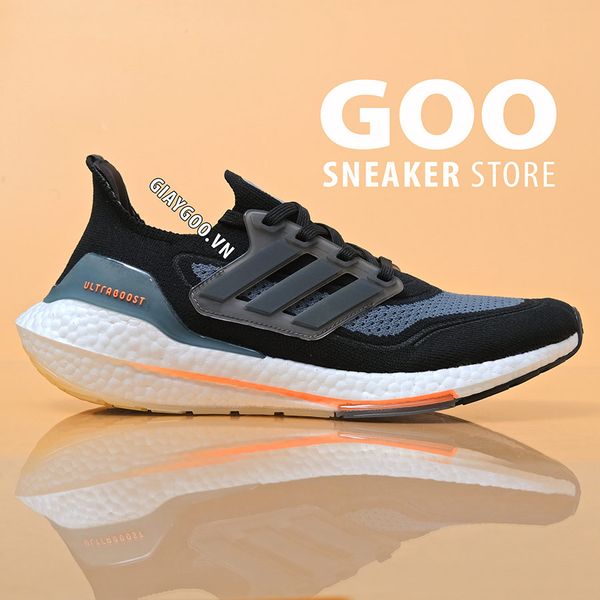 Ultra Boost 21 Black Blue  Oxide  Screaming Orange