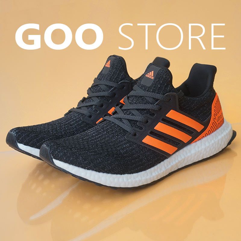  Giày Ultra Boost 4.0 Đen Cam Rep 1:1 (Boost nén) 