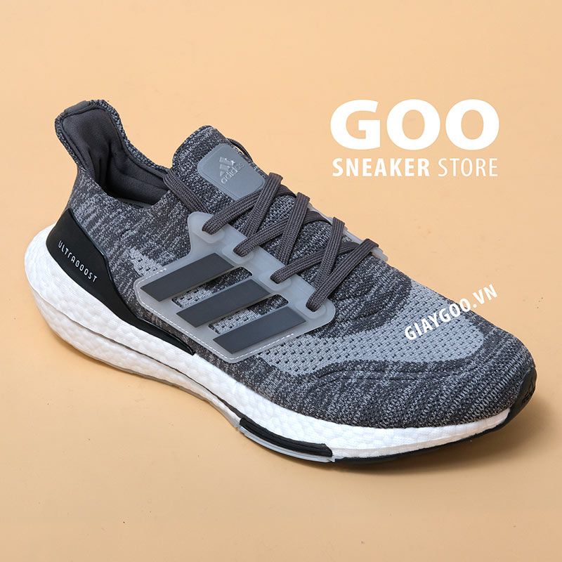  ultraboost 21 Xám Sọc Đậm (Boost nén) 