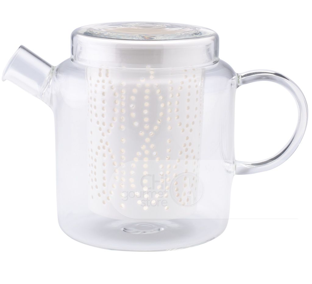 Weave 1L Glass Teapot with Porcelain Infuser (Clear)