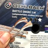  Dây loa trộn bạc 2x3mm Oehlbach Rattle Snake 3 M 