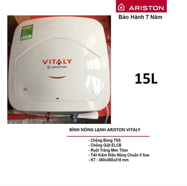 Bình nóng lạnh Ariston Vitaly 15L