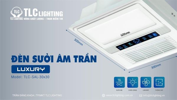 Đèn sưởi âm trần Luxury 3030 - TCL-SAL-30*30 ( Quạt sưởi 4 in 1 )